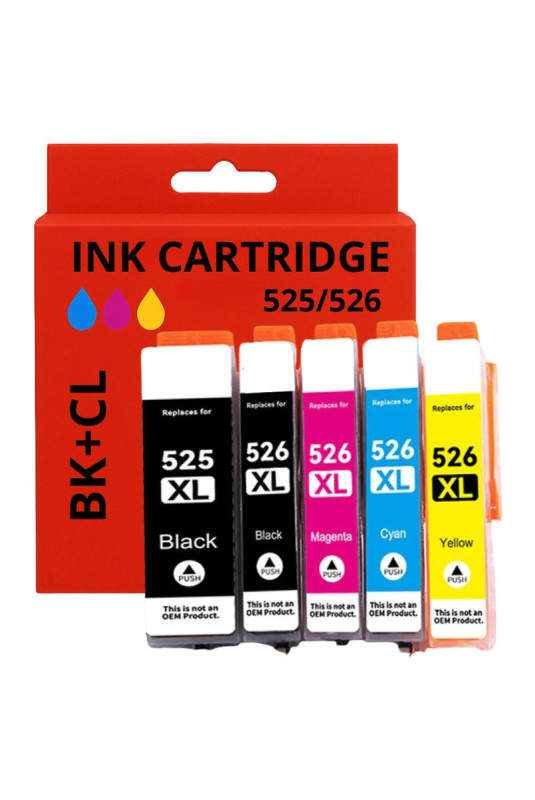 Pack de 5 Cartouches Compatibles Canon PGI-520 / CLI-521