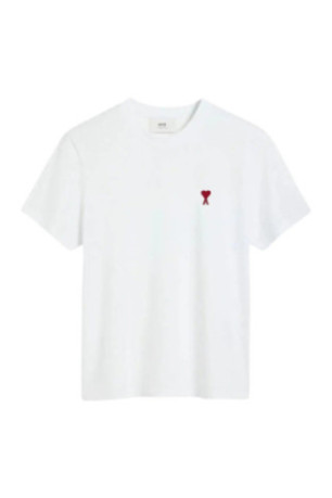 T-shirt Blanc Ami de Coeur Rouge en Coton