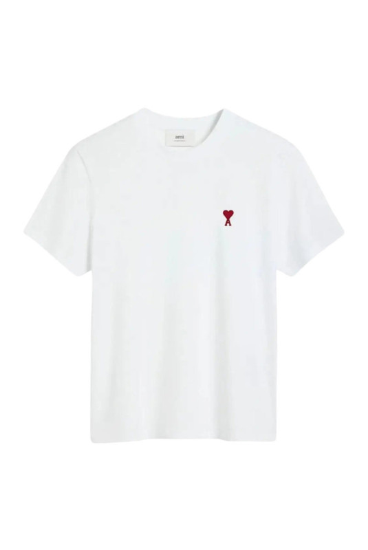 T-shirt Blanc Ami de Coeur Rouge en Coton