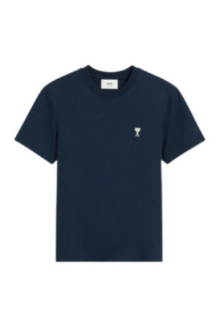T-shirt Bleu Marine Ami de Coeur Blanc en Coton
