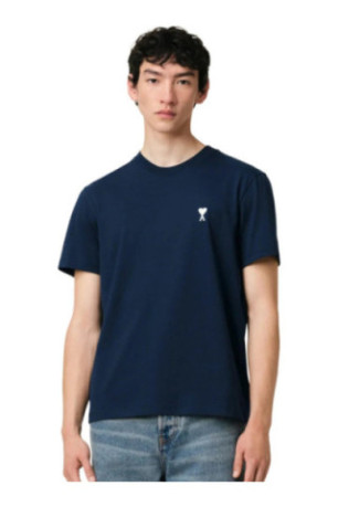 T-shirt Bleu Marine Ami de Coeur Blanc en Coton