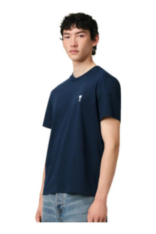 T-shirt Bleu Marine Ami de Coeur Blanc en Coton