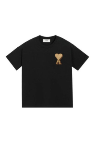 T-shirt Noir Ami De Coeur 3D en Coton