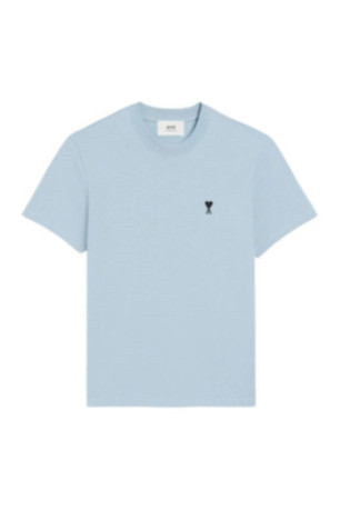 T-shirt Bleu Ciel Ami De Coeur Noir en Coton