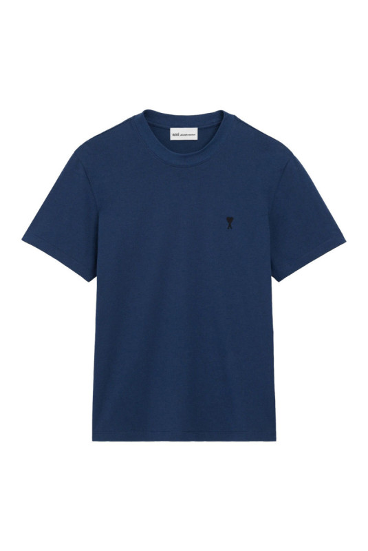 T-shirt Bleu Marine Ami de Coeur Noir en Coton