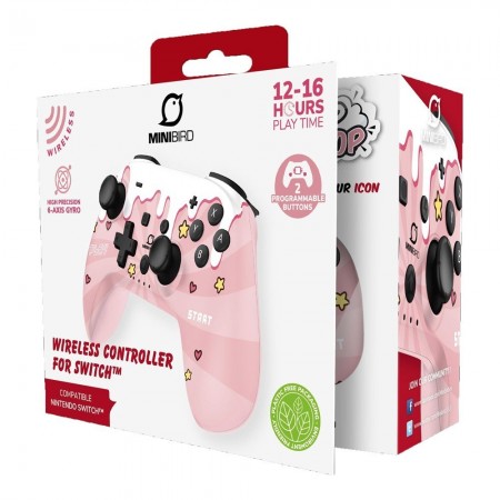 Manette sans fil POP TOP Minibird  "Sweet Pink" pour Nintendo Switch