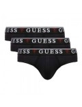 Lot de 3 slips à ceinture logo - GUESS JEANS - A996 Jet Black W/ Frost G - U97G00 JR003