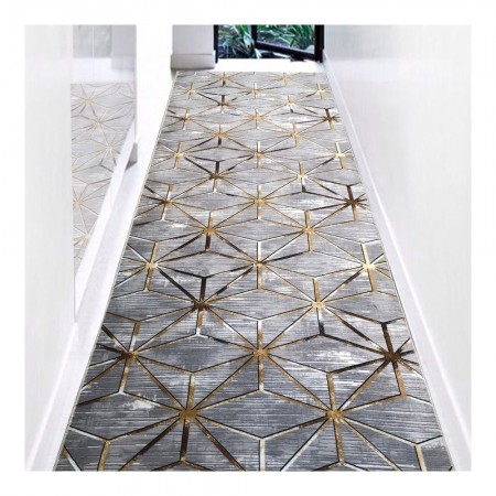Tapis - 80x300 - 1093 - Grey/Gold - Grey/Gold - 268RBY2174