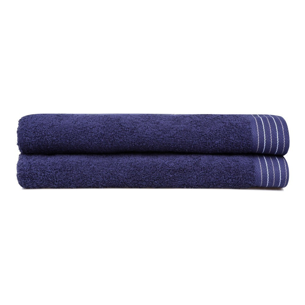 Set 2 serviettes de toilette - 70x140 - 405 - Dark Blue - 355BHP2497
