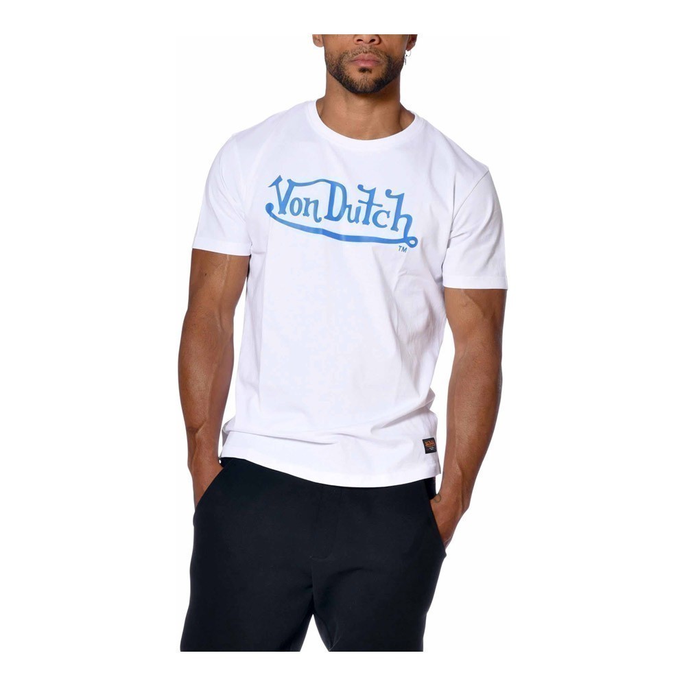 T-shirt homme col rond print devant Bruce - VON DUTCH - Blanc - VD/1/TRC/BRU/WB