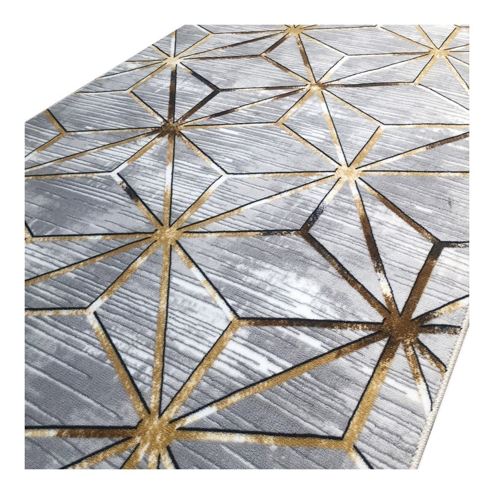 Tapis (80 x 300) - 1093 - Grey. Gold - Grey / Gold - 268RBY2174