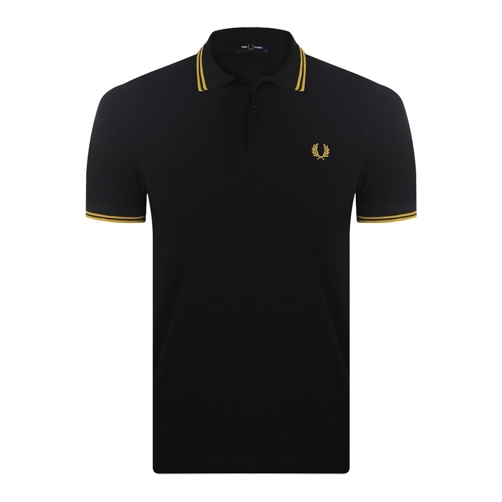 Polo - FRED PERRY - Black Yellow - M3600_BLACK_YELLOW