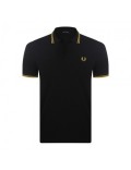 Polo - FRED PERRY - Black Yellow - M3600_BLACK_YELLOW