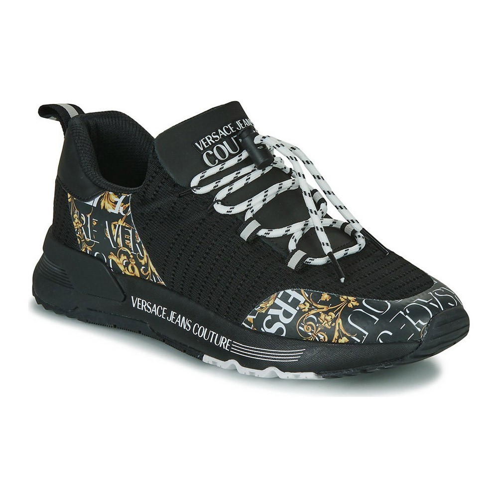 Sneakers Printées À Enfiler - VERSACE JEANS - G89 Black / Gold - 73YA3SAB ZS453