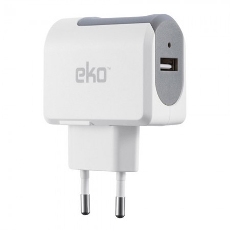 Chargeur secteur USB universel 1A - Blanc - EKO - EKO-0383
