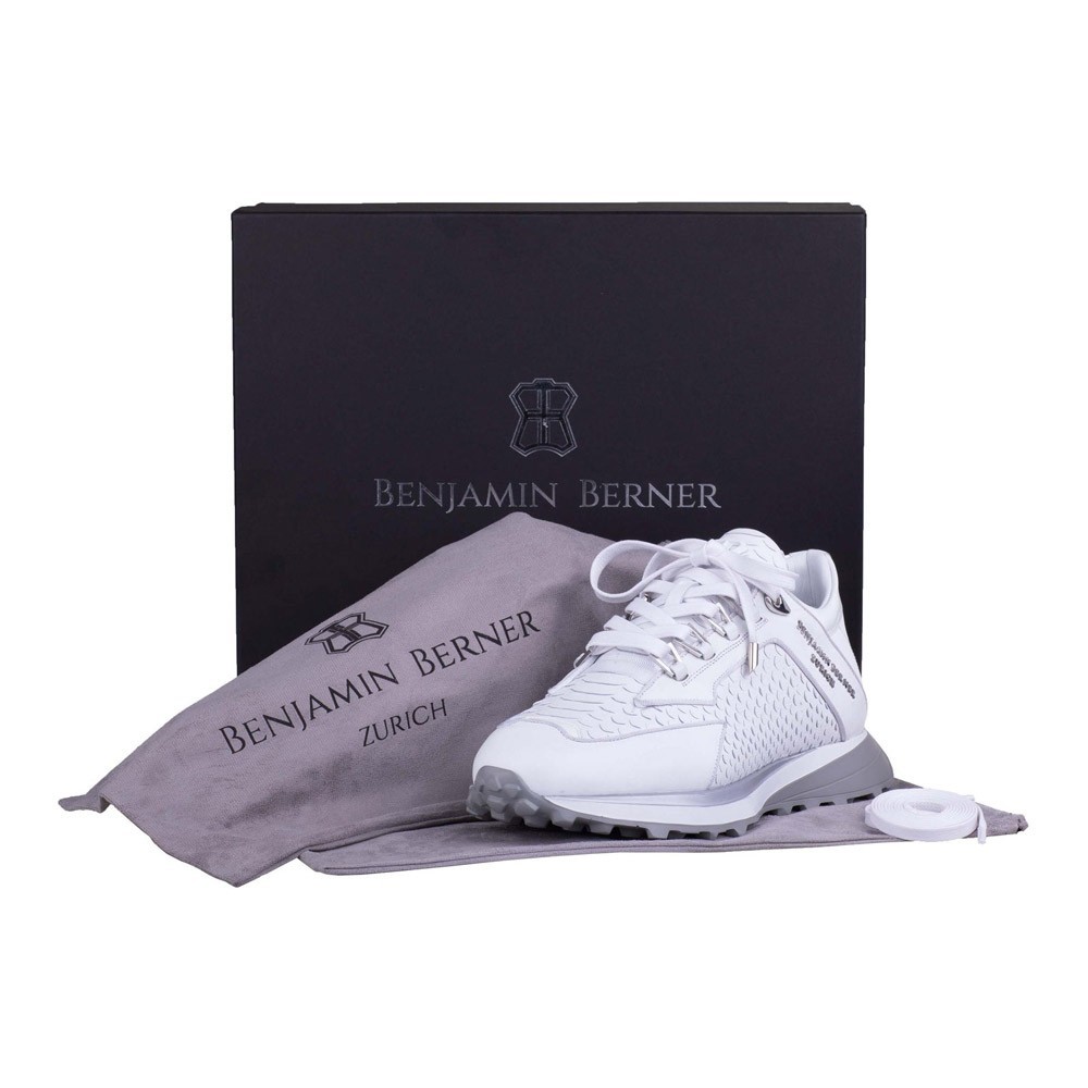 Sneakers - BENJAMIN BERNER - White / Grey - BNJ_ALPHA_RUNNER_ALL_WHITE