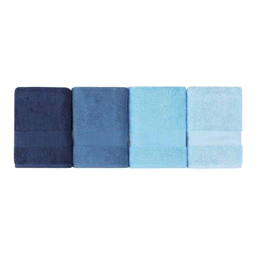 Set 4 serviettes à mains 50x90 - 801 - Blue - 355BHP2373