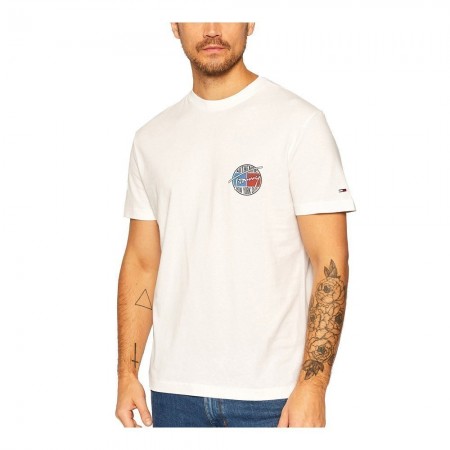 Tee shirt à logo imprimé - TOMMY JEANS - Ybr Blanc - DM0DM08795
