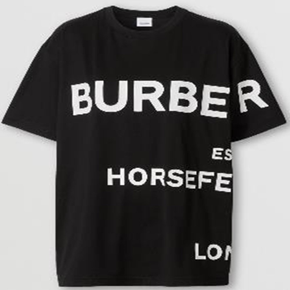 T-shirt - BURBERRY - Horseferry Print Oversized - Black - 8040694