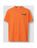 T-shirt - BURBERRY - Logo Appliqué Oversized - Orange - 8057486