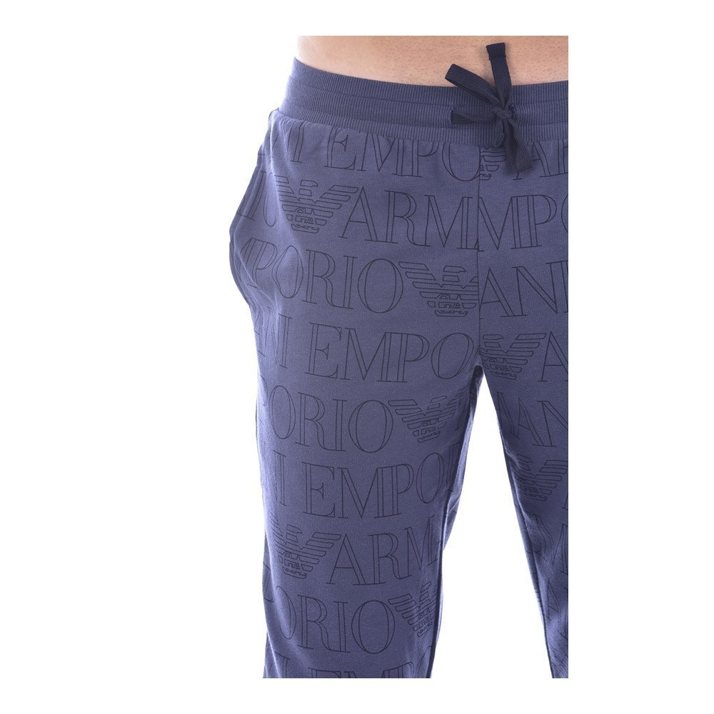 Pantalon sport loungewear printé logos - EMPORIO ARMANI - 67835 Blu Stampato - 111690 0P566