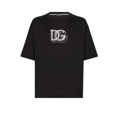 TShirt logo initiales - Dolce&Gabbana.-N0000 BLACK-G8OK4Z FU7EQ