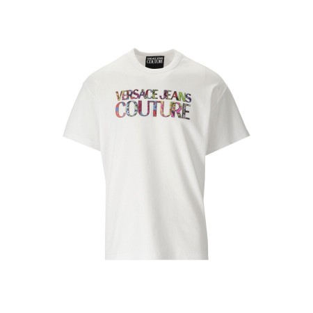 TShirt logo 3D multicolore Versace Jeans 003 WHITE 74GAHG01 CJ01G