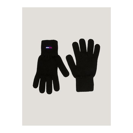 Paire gants tricot logo brodé Tommy Jeans BDS Black AW0AW15480