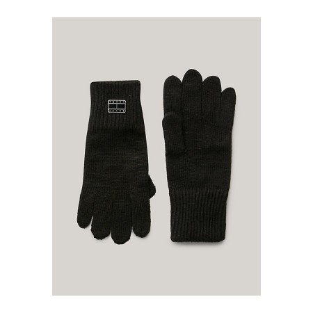 Paire gants logo métal Tommy Jeans BDS Black AW0AW15481