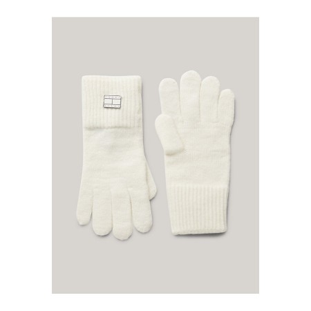 Paire gants logo métal Tommy Jeans YBI Ivory AW0AW15481