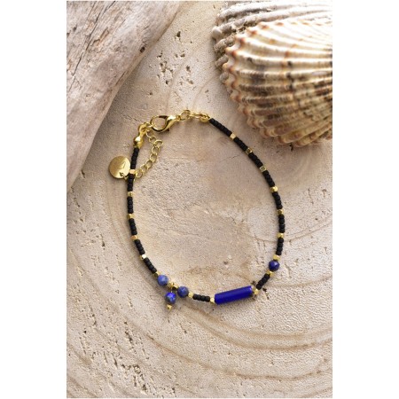 Bracelet perles véritables L'atelier de Gaspard Bleu A15 Perle