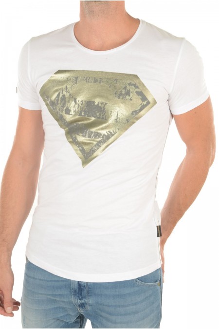 Tee shirt "superman" 1454 Goldenim paris BLANC 1454