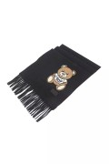 Écharpe à gros logo en laine mérinos Moschino BLACK 50150 M5437