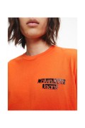 T Shirt coton logo Calvin klein S04 Coral Orange J30J321772