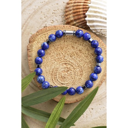 Bracelet perles naturelles L'atelier de Gaspard Bleu A47 Perle