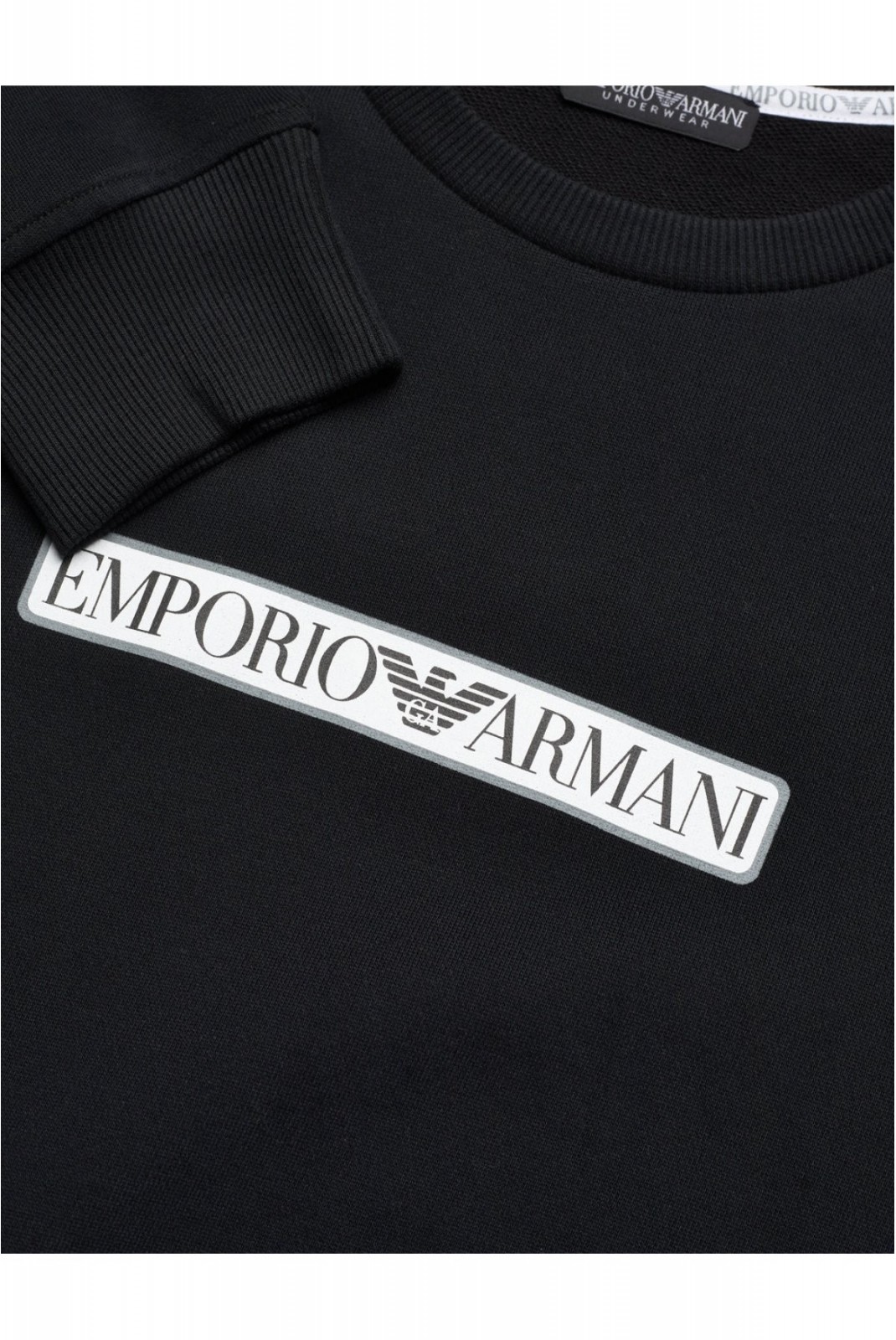 Sweat léger 100% coton logo printé Emporio armani 00020 NERO 111785 3F573