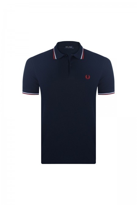 Polo Classique coton piqué Fred perry 471 Navy/white/red M3600