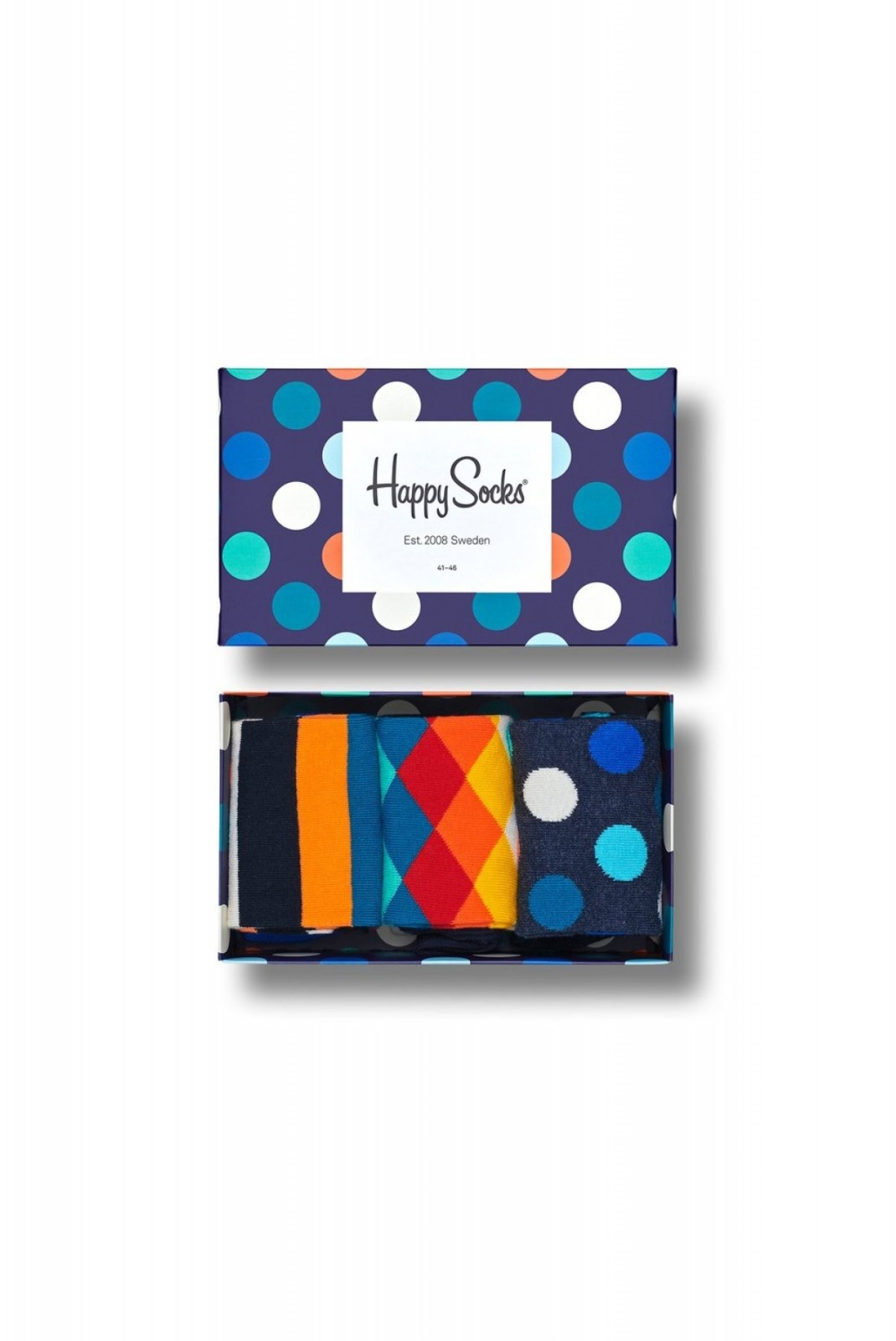 Coffret 3 paires chaussettes motifs Happy Socks Classic Multi-color XMIX08-6000