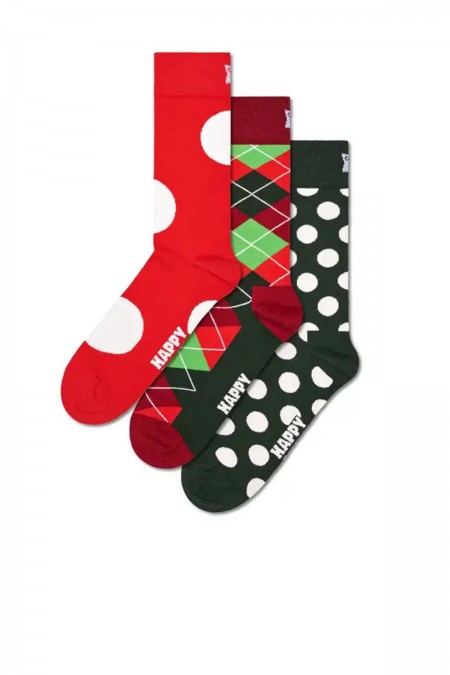 Coffret 3 paires chaussettes motifs Happy Socks Holiday Classics XHCG08-4300