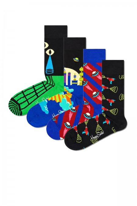 Coffret 4 paires chaussettes motifs Happy Socks Space XSPA09-0200