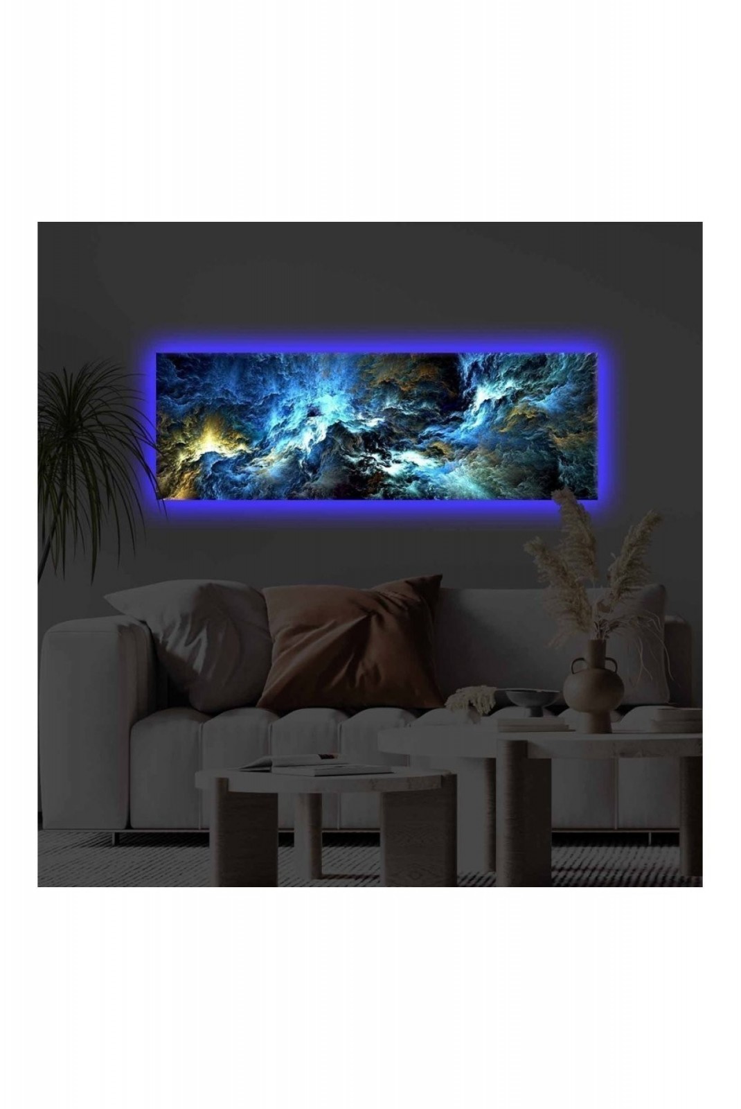 Peinture décorative sur toile éclairée par LED Re-form Blue/Multicolore 139LDG1105