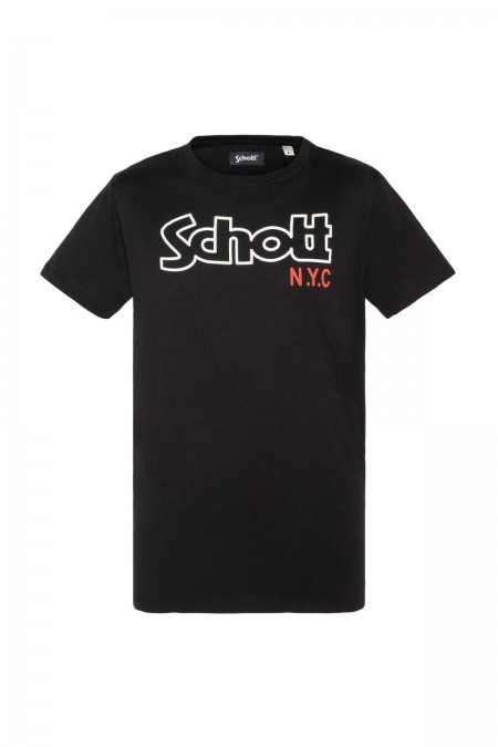 TShirt coton logo printé Vintage Schott BLACK TSCREWVINT
