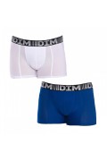 Bipack boxers coton DIM AA2 WHITE/BLUE D01N1