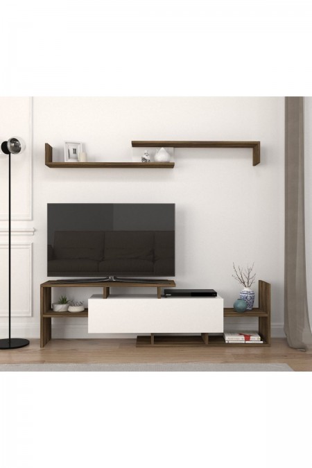Meuble TV Dream Furniture mix White Walnut 745DCD3018