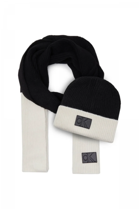 Coffret écharpe bonnet laine Calvin klein BDS Black K50K511200