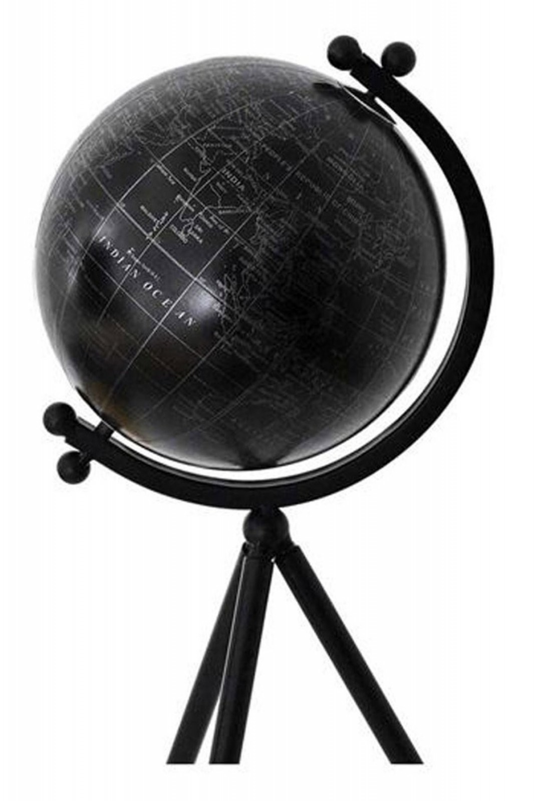 Globe Terrestre Sur Trepied 55Cm Home Déco Factory Noir-Gris MO1320