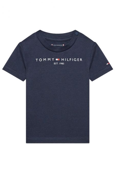 TShirt coton stretch ouverture col Tommy Hilfiger C87 Twilight Navy KN0KN01487