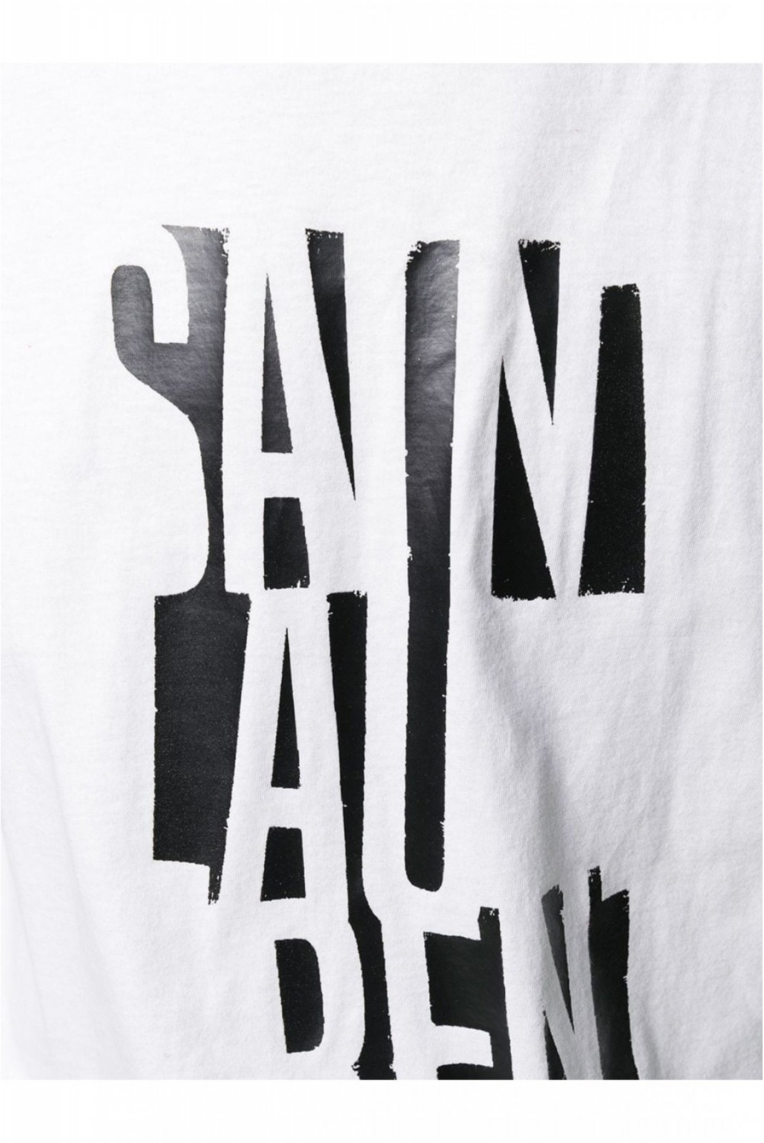 Tee shirt en coton à logo printé Yves Saint Laurent 9019 BLANC BMK577121