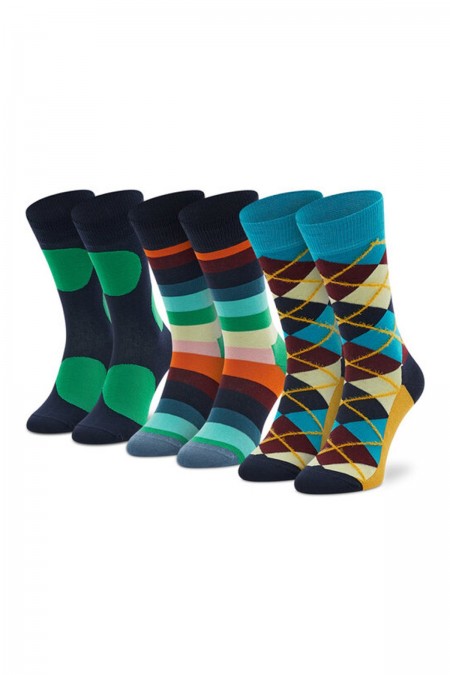 Coffret 3 paires chaussettes motifs Happy Socks Classics XCCS08-7303