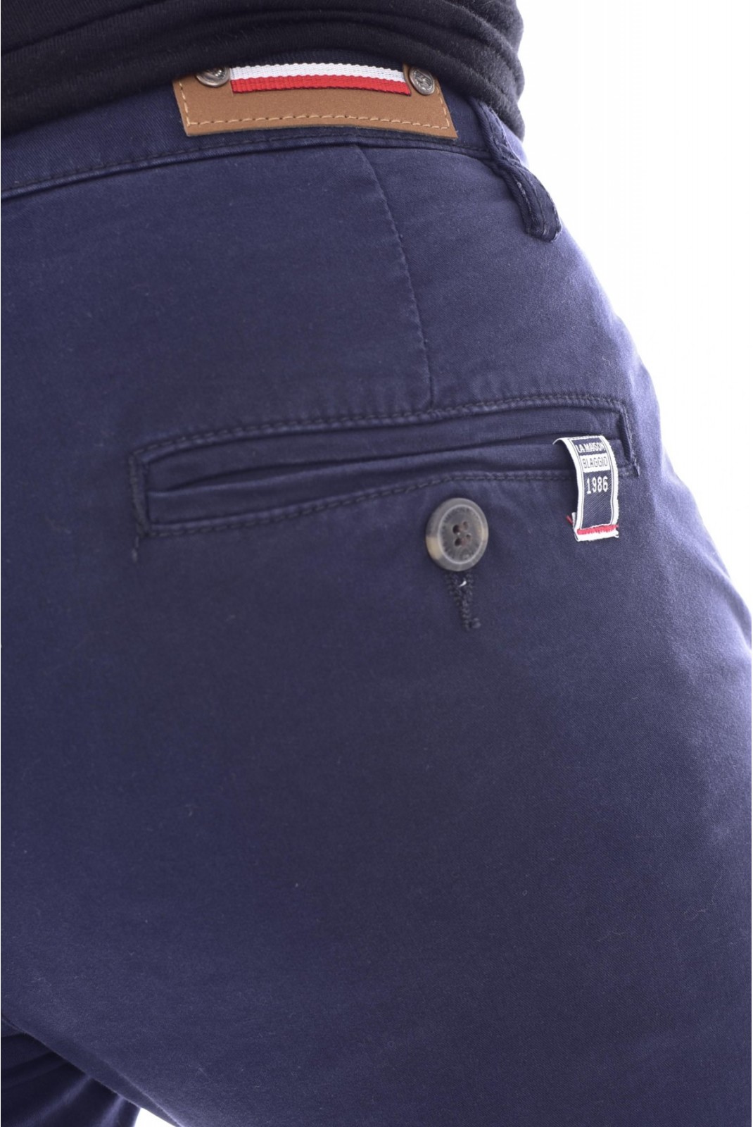 Pantalon chino coton stretch La Maison Blaggio NAVY TENALI-S24